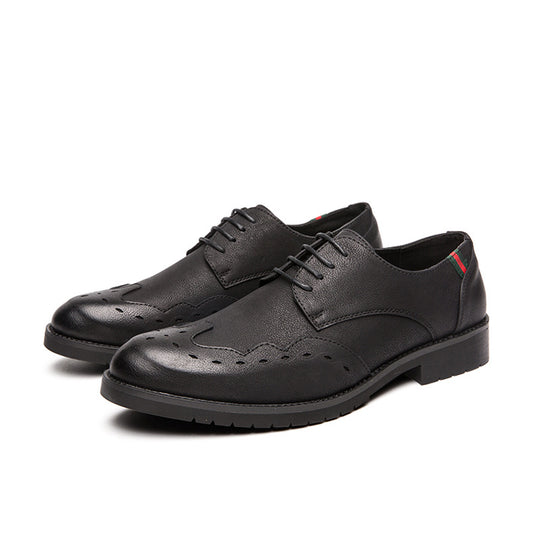 Soft leather pointed shoes men