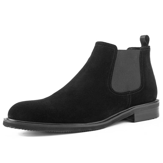 Men's Boots With Solid Color Light Sole And Cashmere